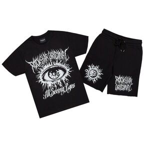 Black Graphic Tee - Short Sleeve w/matching Shorts
